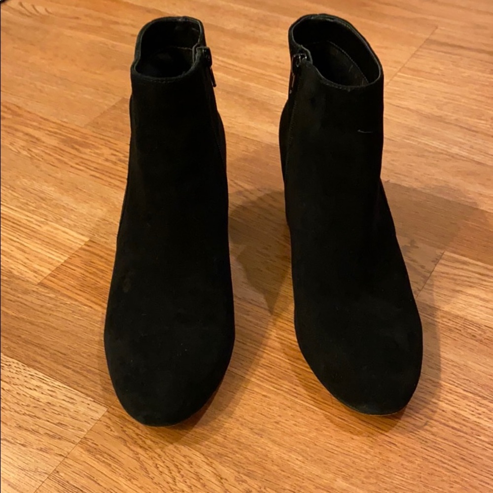 Black suede booties